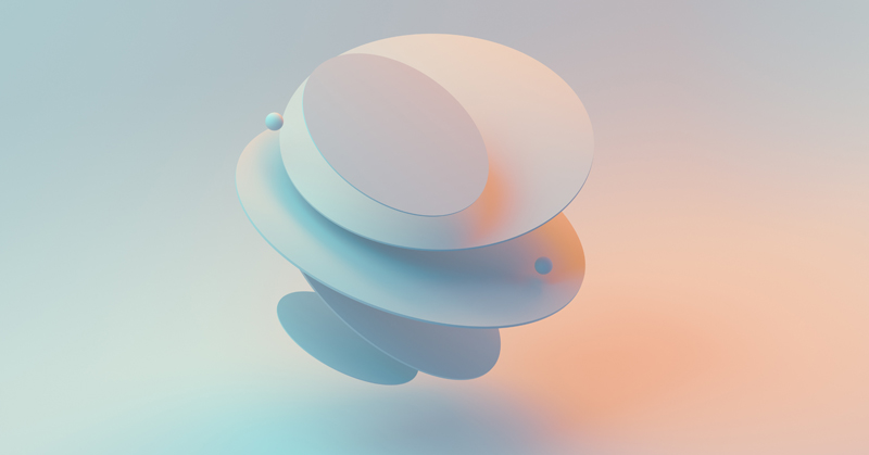 3D Rendering of flat circles scupture